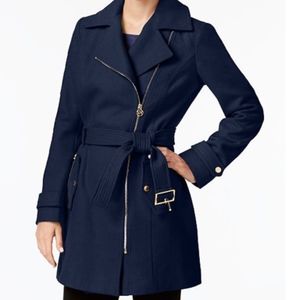 MICHAEL KORS ASYMMETRICAL BLUE COAT